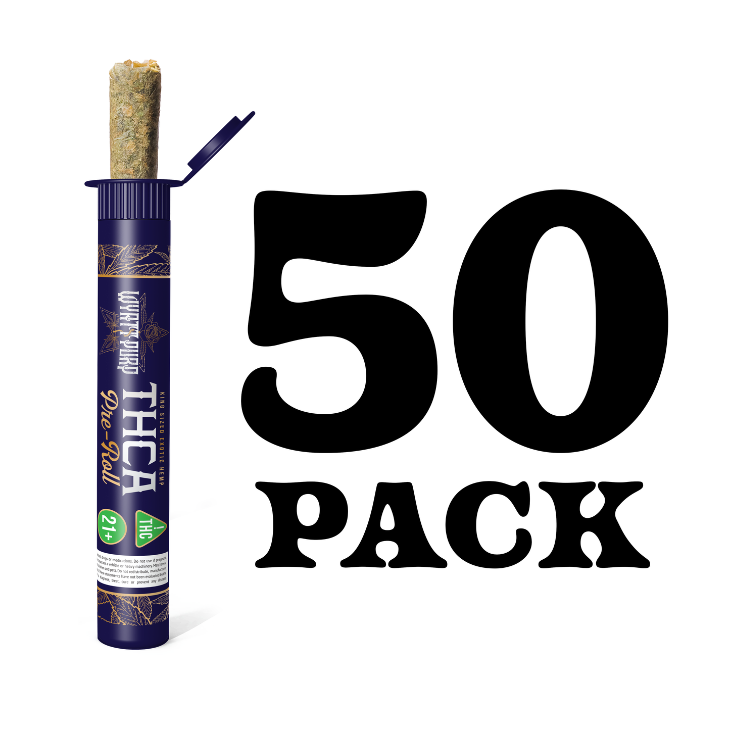 50 Pack - Wyatt Purp THCa King Sized Pre Rolls