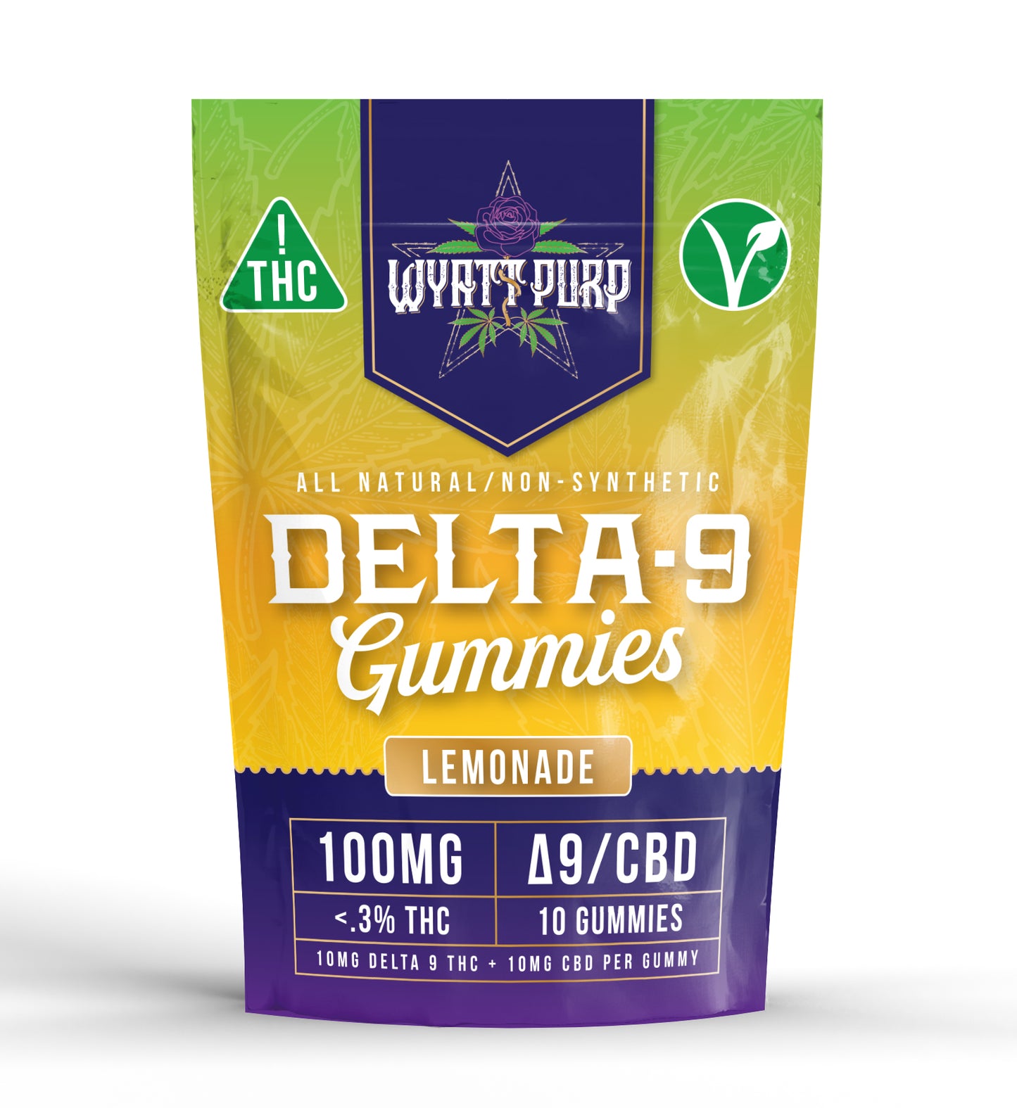 THC + CBD 100mg - Gummies 10 Pack of Edibles - Lemonade