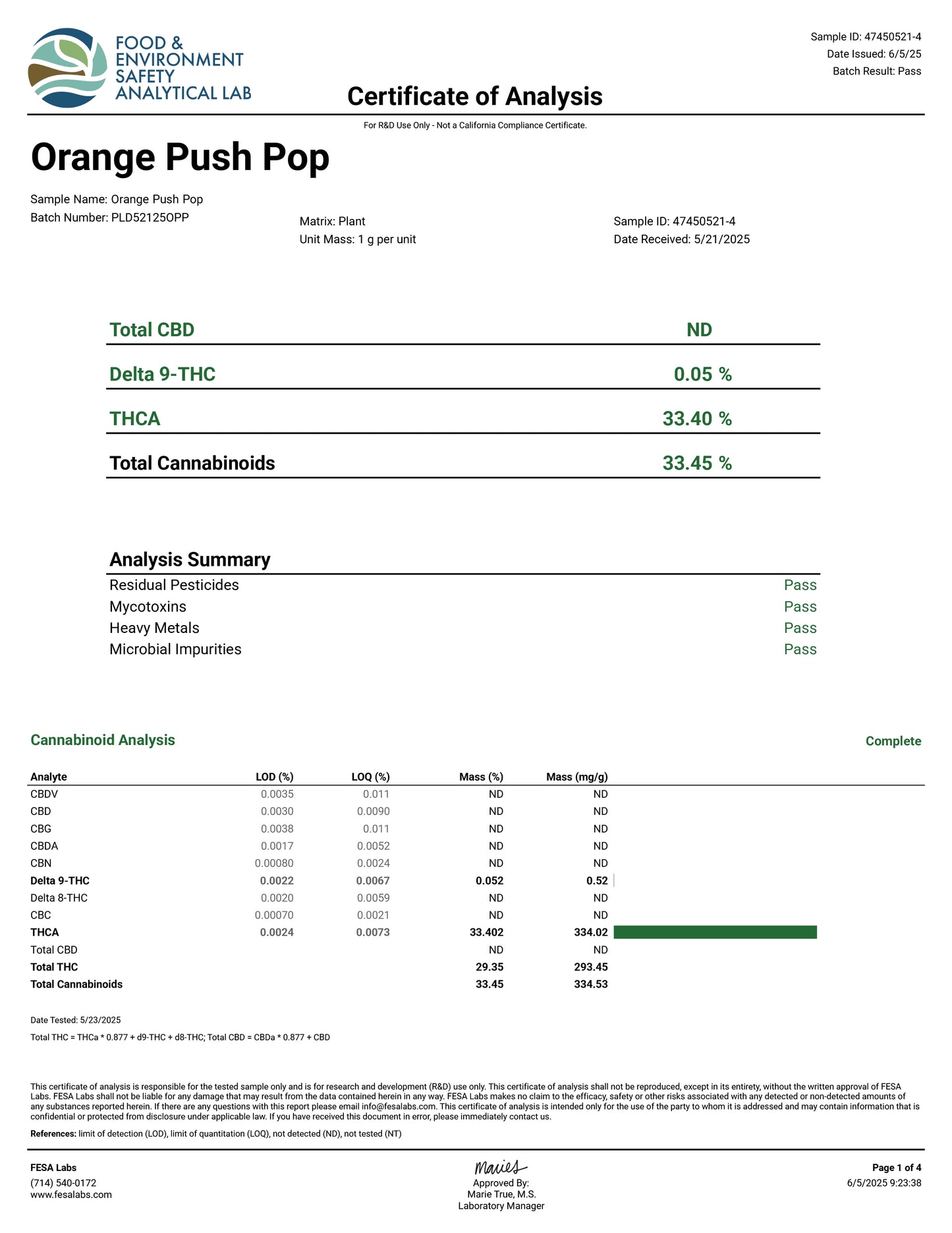 Orange Push Pop – Best THCa Smokable Hemp Flower