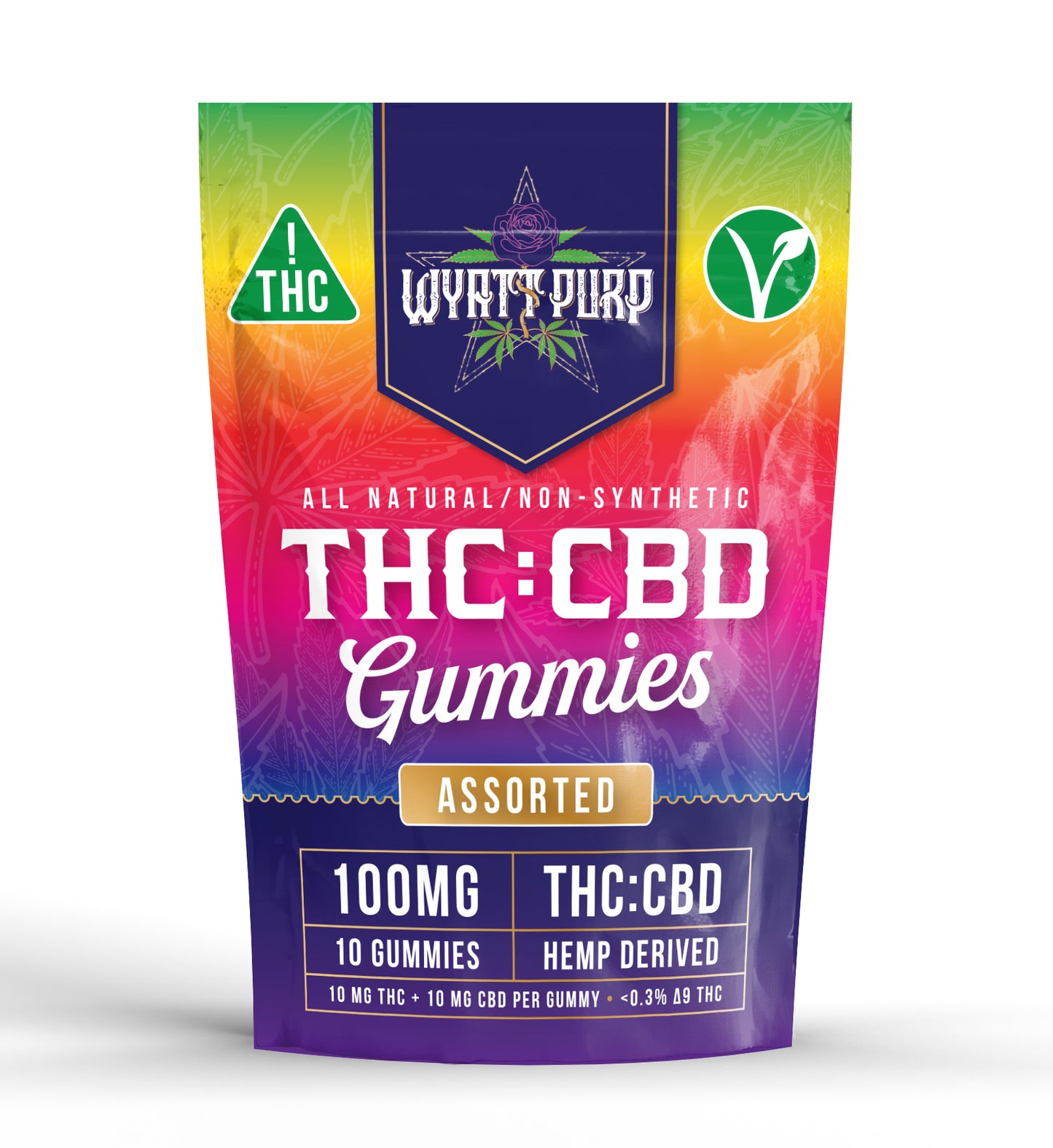 THC + CBD 100mg - Gummies 10 Pack of Edibles - Assorted