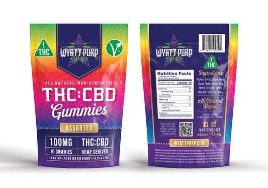 THC + CBD 100mg - Gummies 10 Pack of Edibles - Assorted