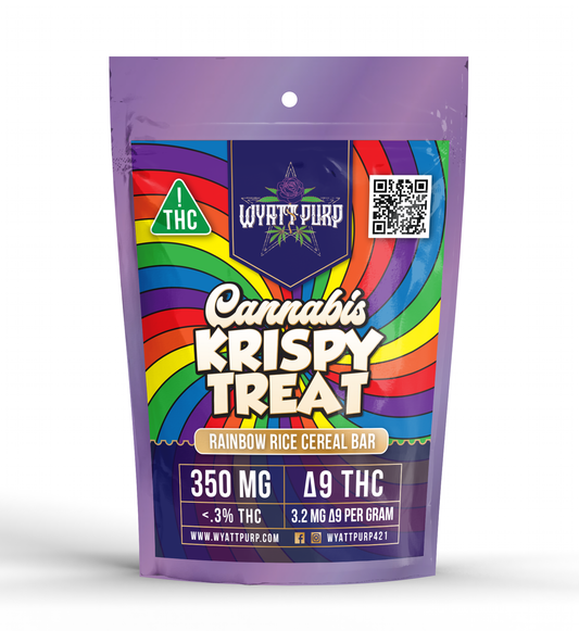 Cannabis Krispy THC Cereal Bar 350mg Edible - Rainbow Fruity Cereal Bar