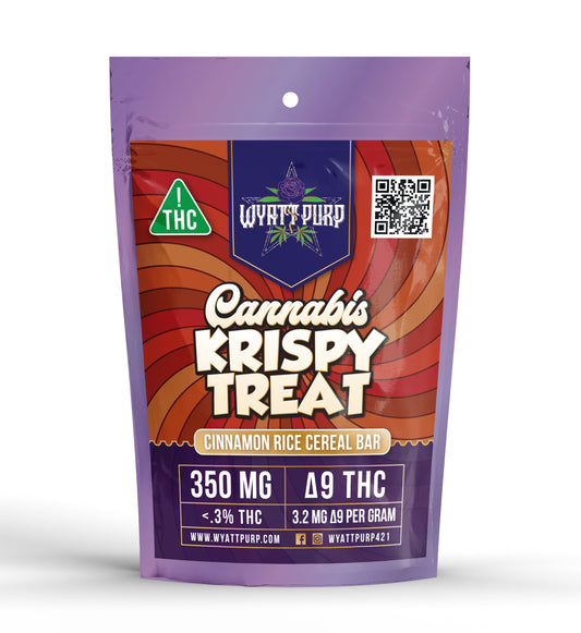 Cannabis Krispy THC Cereal Bar 350mg Edible - Cinnamon Cereal Bar