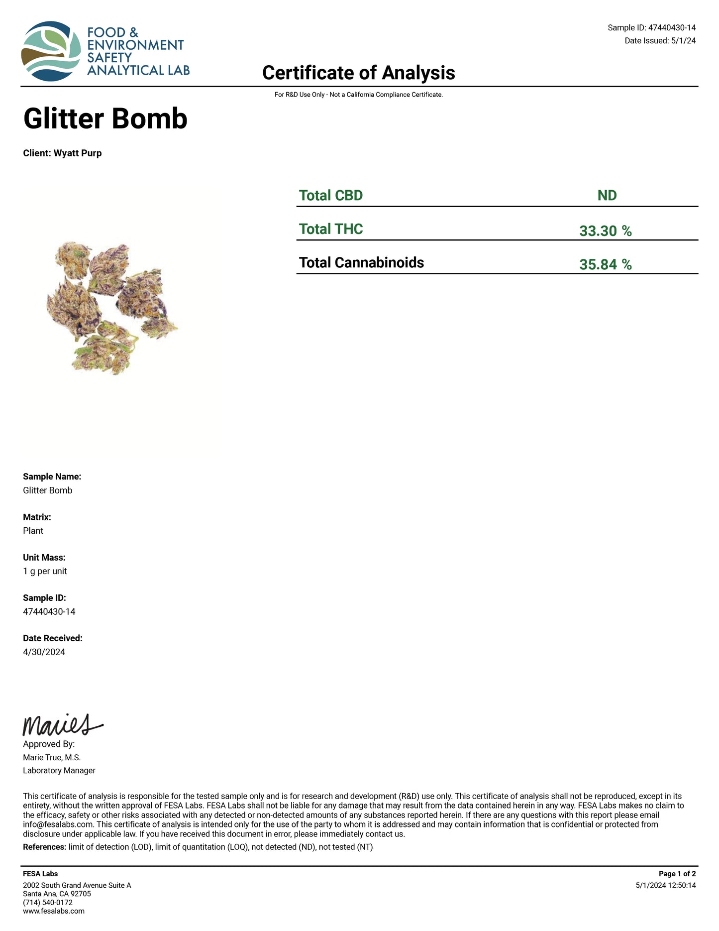 Glitter Bomb  – Best THCa Smokable Hemp Flower