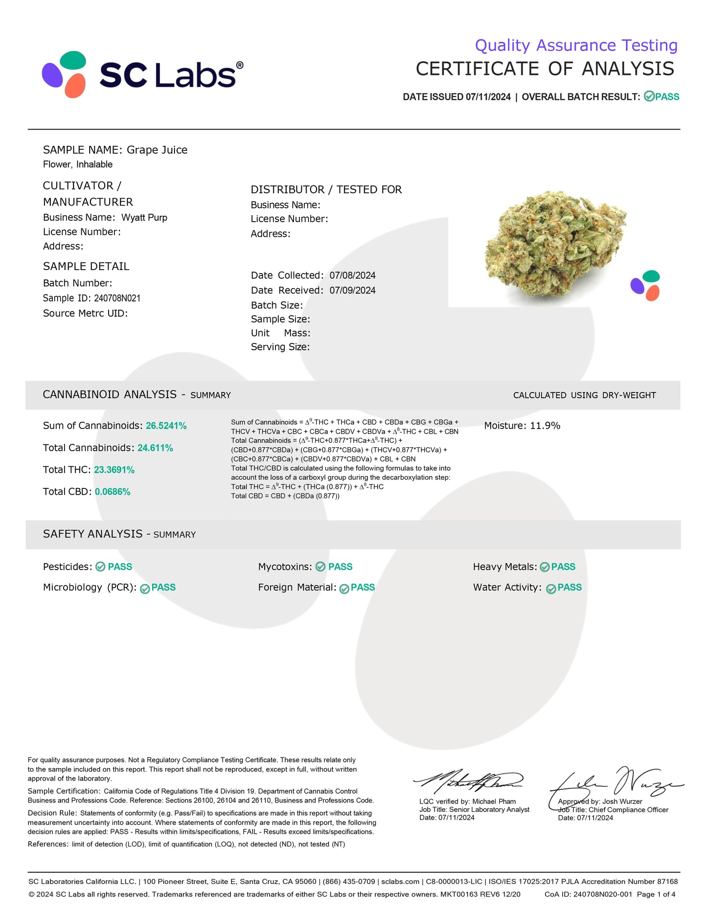 Grape Juice (Smalls) – Best THCa Smokable Hemp Flower