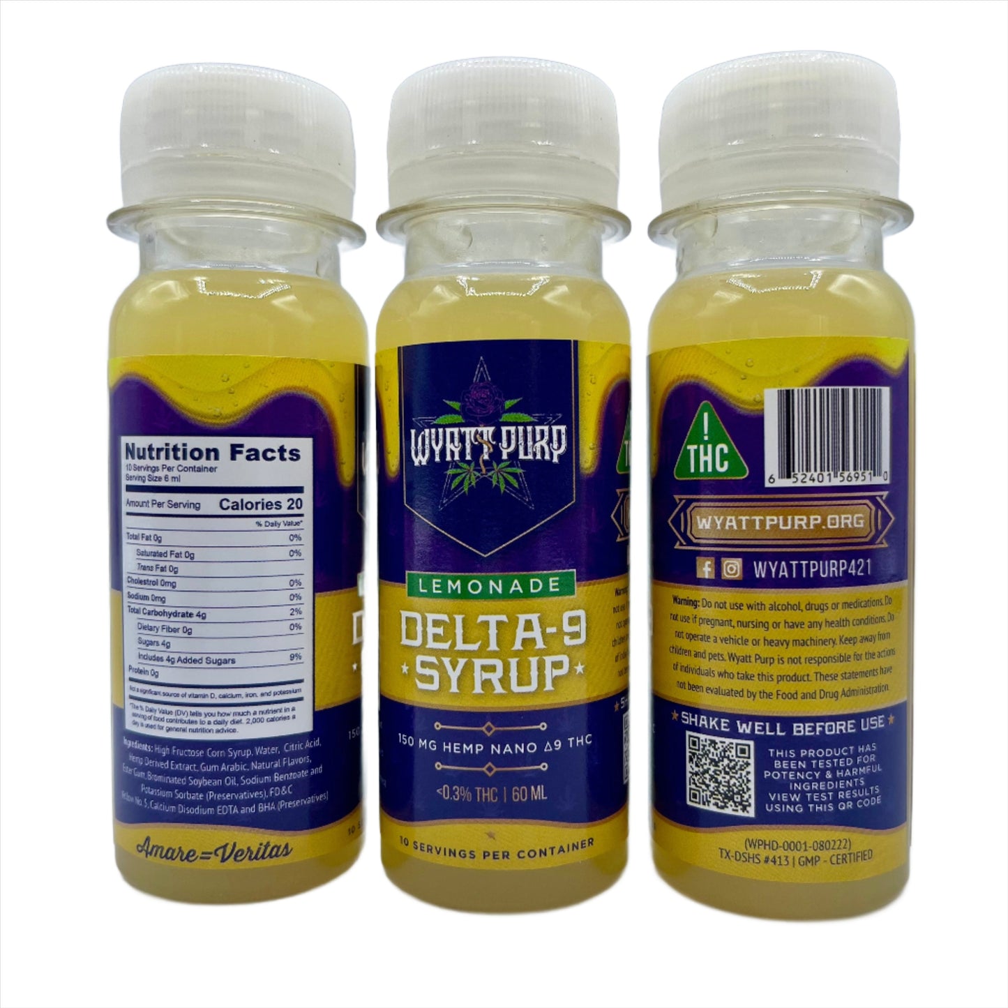 Delta 9 THC HD9 Nano Syrup Shot 150mg Drinkable Edible - Lemonade