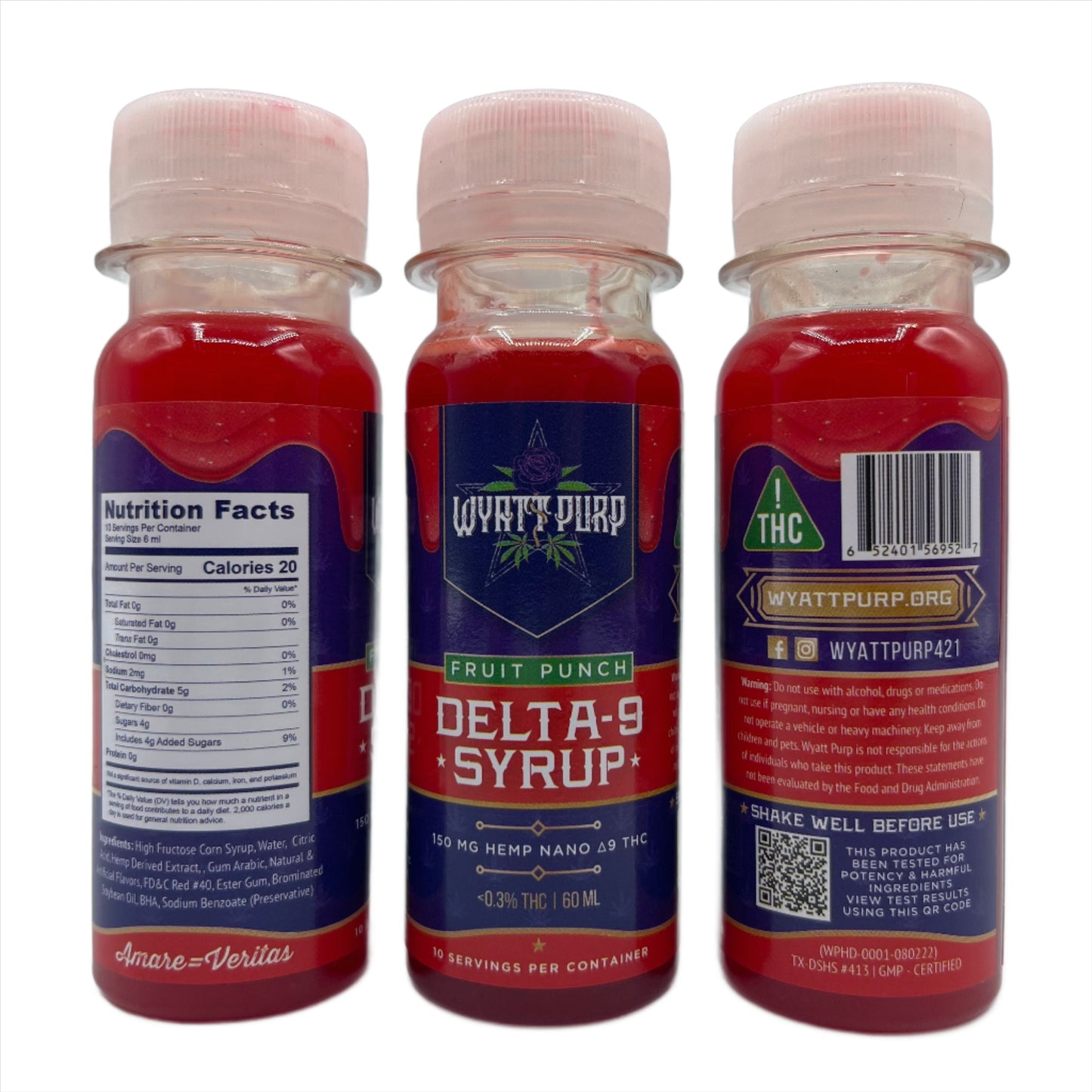 Delta 9 THC HD9 Nano Syrup Shot 150mg Drinkable Edible - Fruit Punch