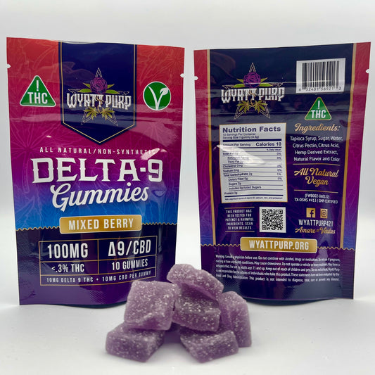 Delta 9 THC 100mg - Gummies 10 Pack of Edibles - Mixed Berry