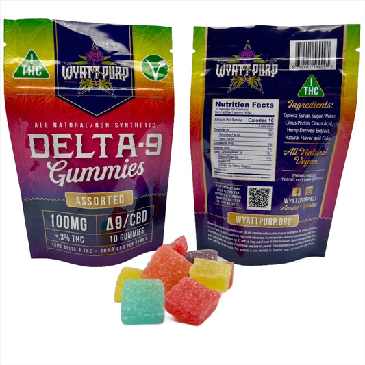 Delta 9 THC 100mg - Gummies 10 Pack of Edibles - Assorted
