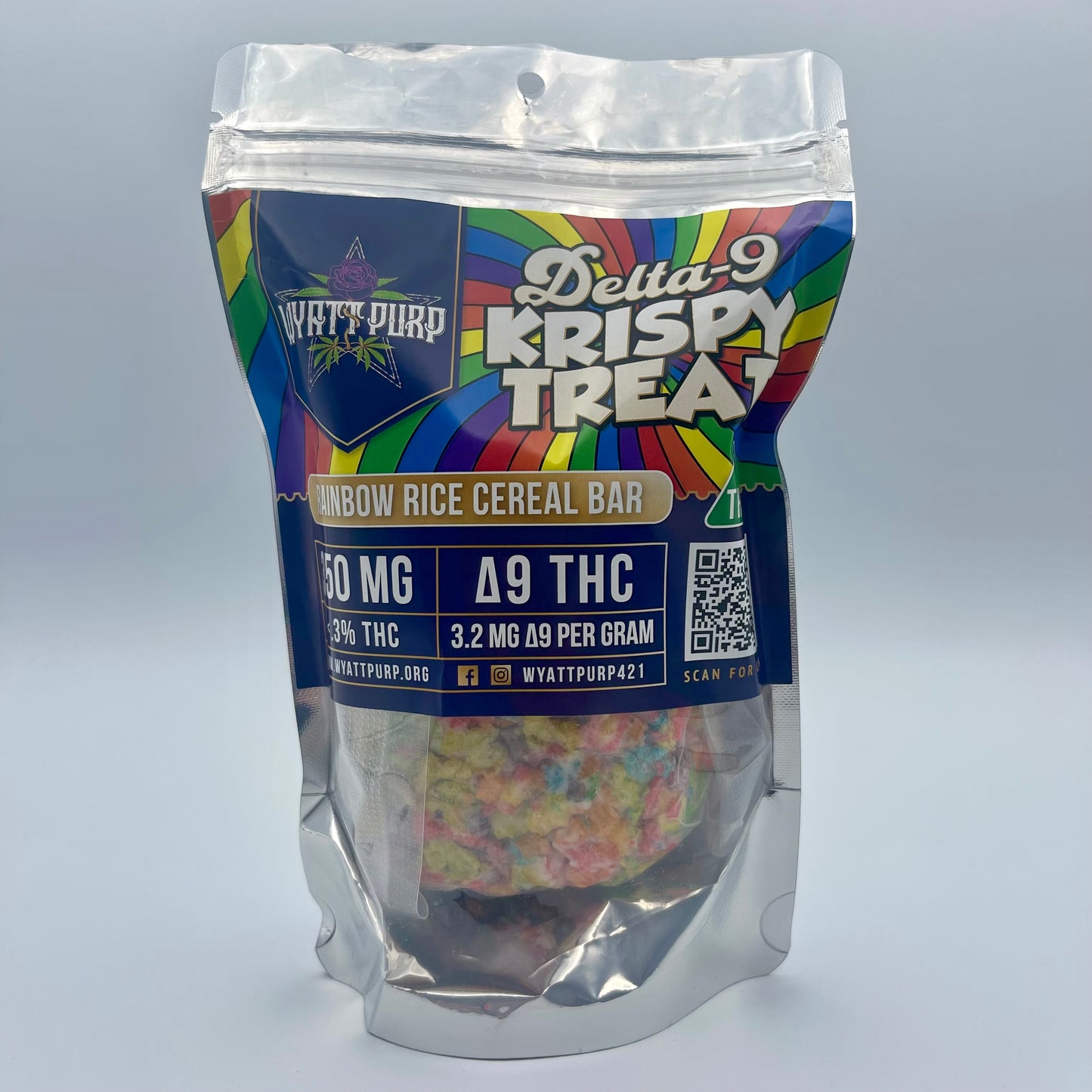 Delta 9 THC Cereal Bar 350mg Edible - Rainbow Fruity Cereal Bar