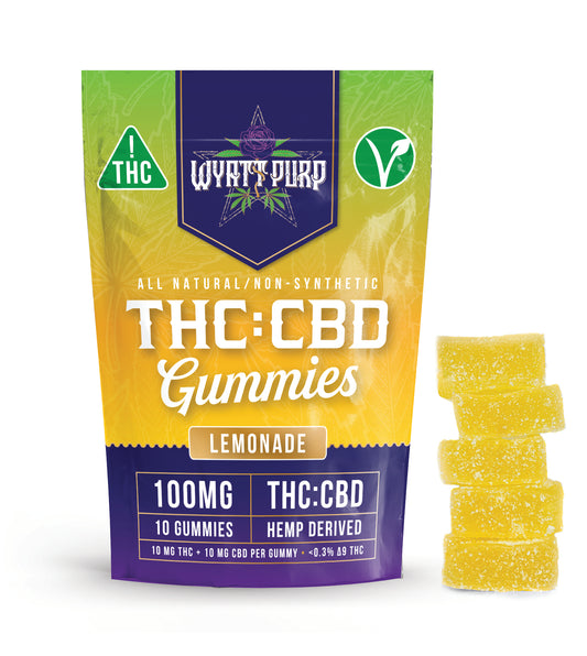 THC + CBD 100mg - Gummies 10 Pack of Edibles - Lemonade