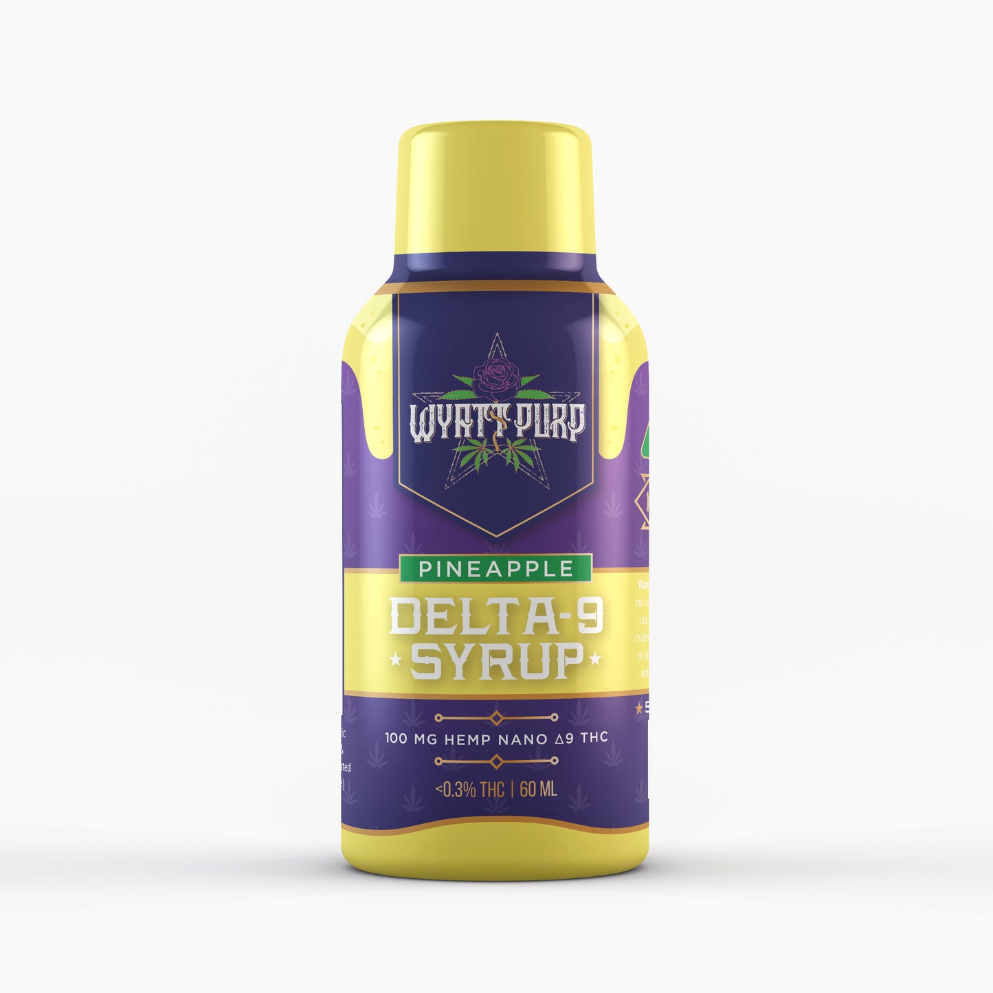 Naturally Flavored Delta 9 THC HD9 Nano Syrup Shot 100mg Drinkable Edible - Pineapple