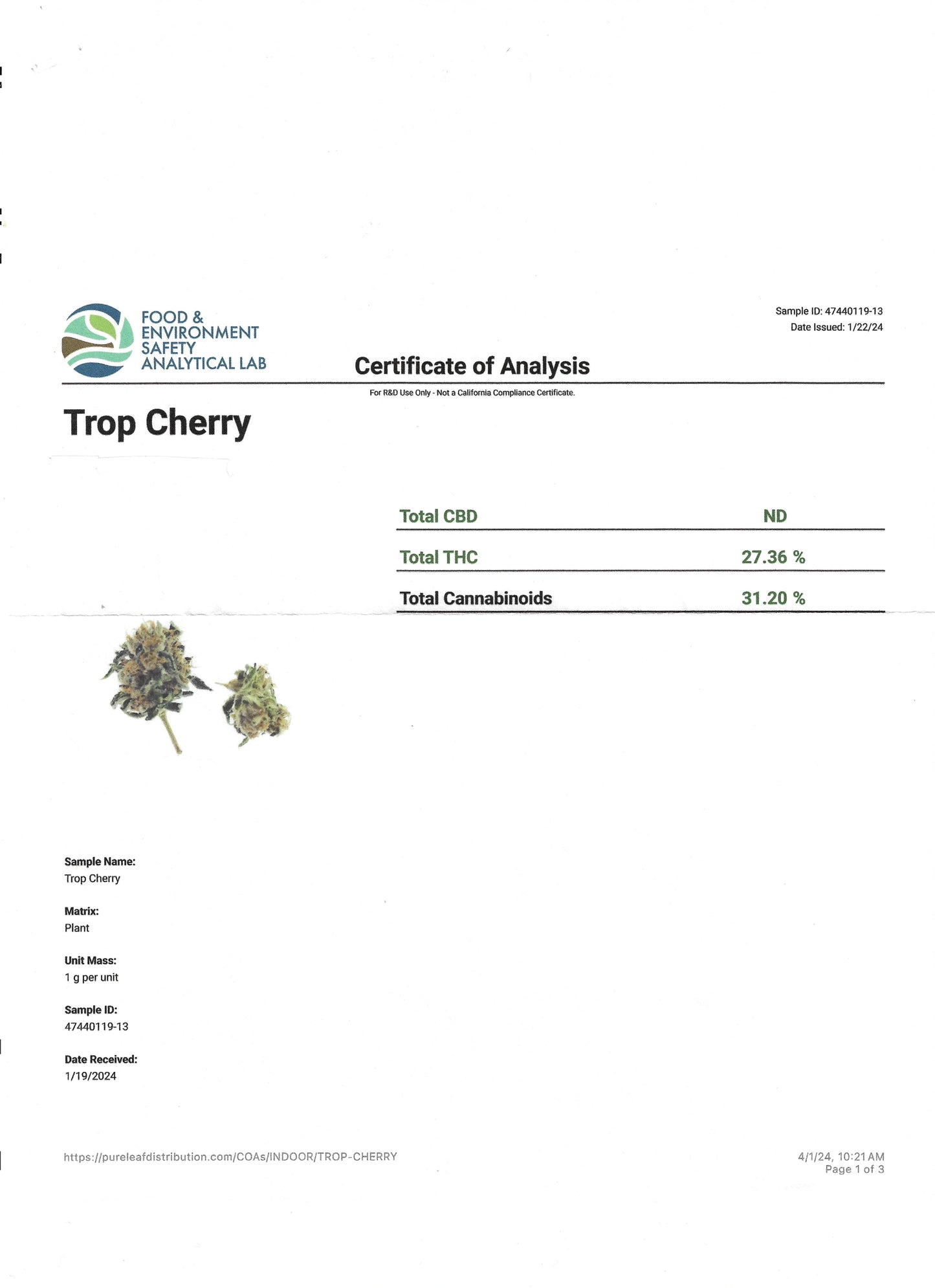 Trop Cherry  – Best THCa Smokable Hemp Flower