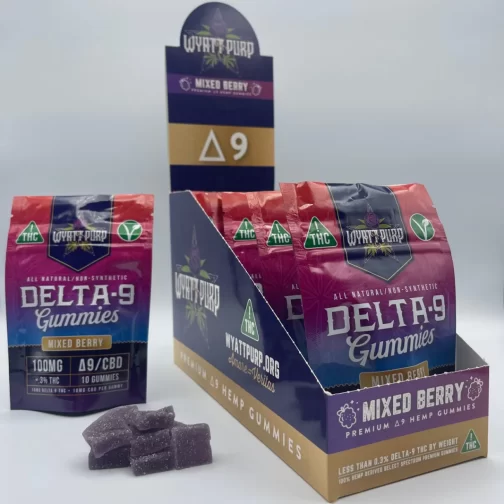 wyatt purp mixed berry 12 pack of delta 9 gummies