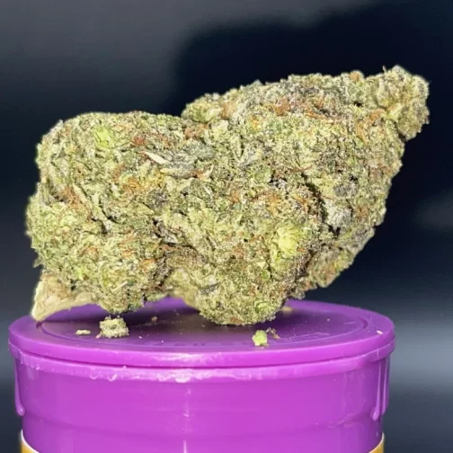 another close up photo of grape frosty thca flower