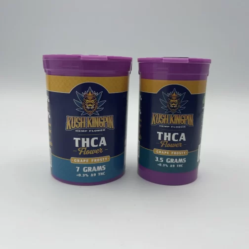 containers of thca flower grape frosty