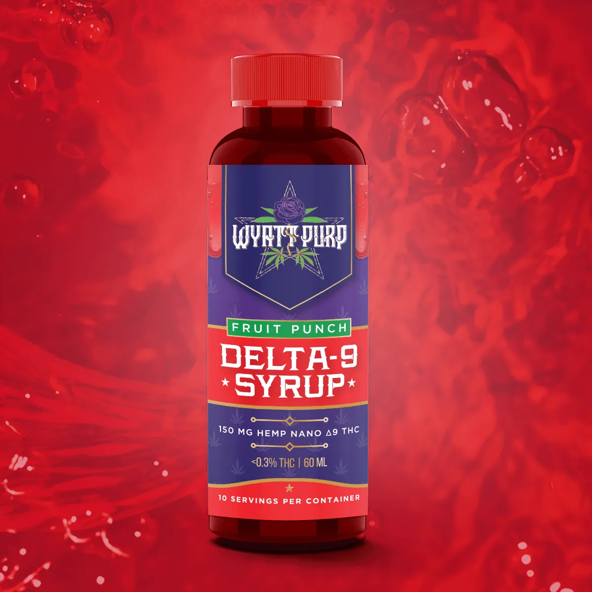 wyatt purp hd9 150mg nano shot delta 9 syrup fruit punch